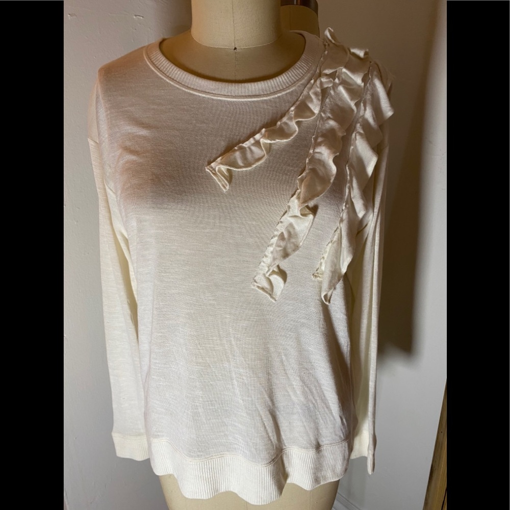Banana Republic fine sweater with frills. New